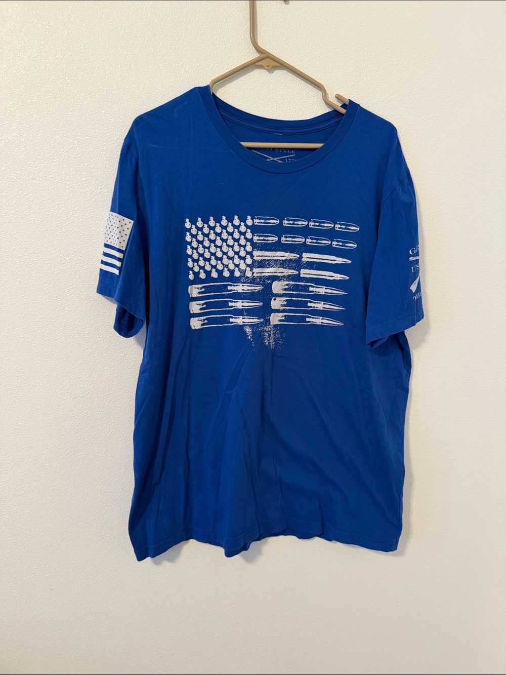 Grunt Style Blue Tee with White Crossed Rifles Graphic